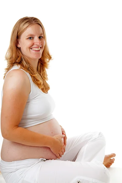 Retrato de estudio de la mujer embarazada — Foto de Stock