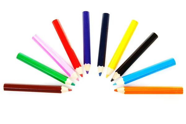 Bir daire içinde renkli kalemler — Stok fotoğraf