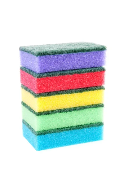 Pile of colorful sponge scourer — Stock Photo, Image