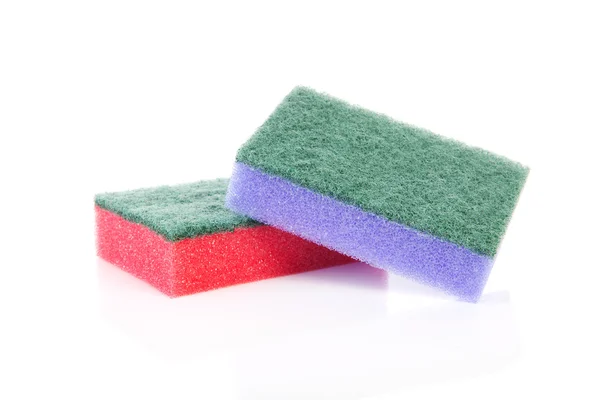 Twee kleurrijke spons vlies — Stockfoto