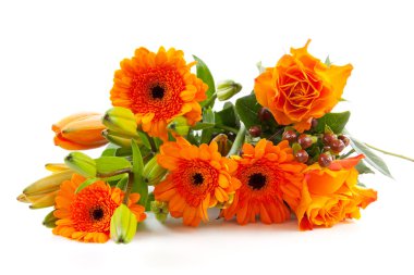 Bouquet of orange flowers clipart