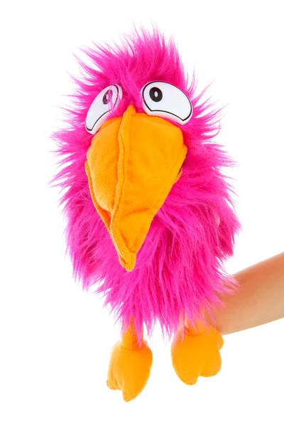 Crazy pink hand puppet — Stock Photo, Image