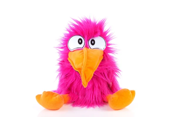 Funny pink bird puppet — Stock Photo, Image