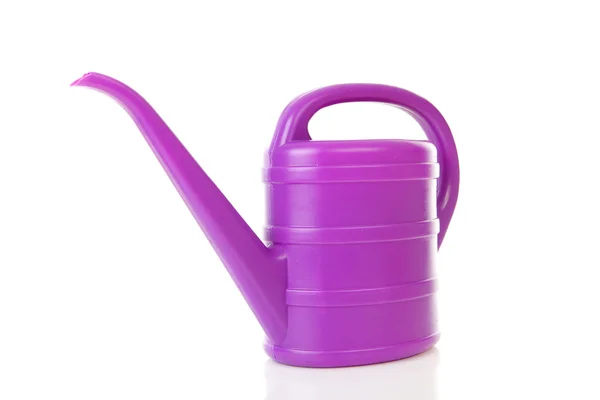Purple plastic watering can — Stock Photo, Image