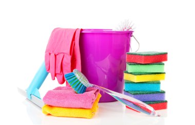 Colorful cleaning equipment clipart