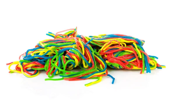 Pile of colorful fruit laces candy — Stock Photo, Image