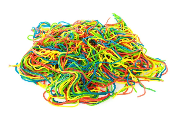 Pile of colorful fruit laces candy — Stock Photo, Image