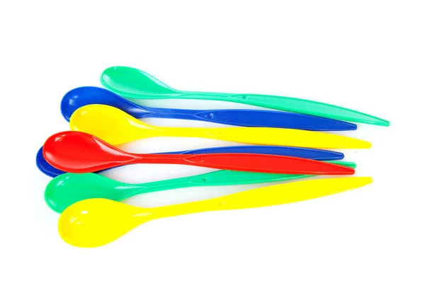 Renkli plastik tabak yığını — Stok fotoğraf