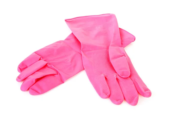Ζευγάρι ροζ οικιακής γάντια — Φωτογραφία Αρχείου