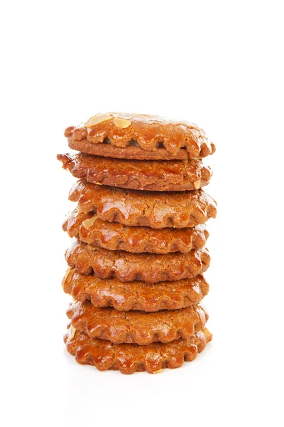 Stapel van typische Nederlandse gevulde peperkoek cookies — Stockfoto