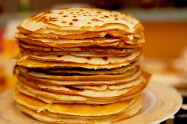 Pile of Dutch pancakes in closeup clipart