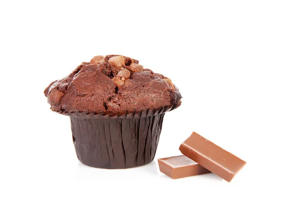 Grande cupcake de chocolate — Fotografia de Stock