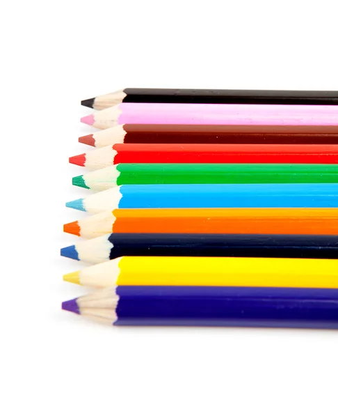 Lápices de colores en una fila — Foto de Stock