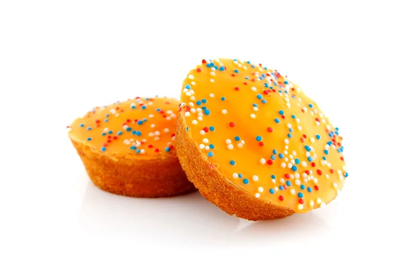 紙吹雪とおいしいオレンジ ケーキ クッキー — ストック写真