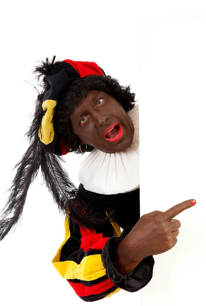 Zwarte piet (pete nero) carattere tipico olandese — Foto Stock