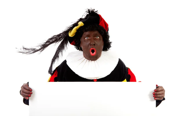 Zwarte piet (pete negro) carácter holandés típico — Foto de Stock