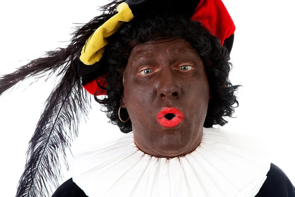 Piet Zwarte (pete preto) caractere típico holandês — Fotografia de Stock