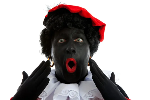 Zwarte piet ( black pete) typical Dutch character — Stock Photo, Image