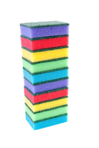 Pilha de esponja colorida scourer — Fotografia de Stock