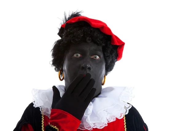 Ψάχνει έκπληκτος Zwarte piet (μαύρο Πιτ) — Φωτογραφία Αρχείου