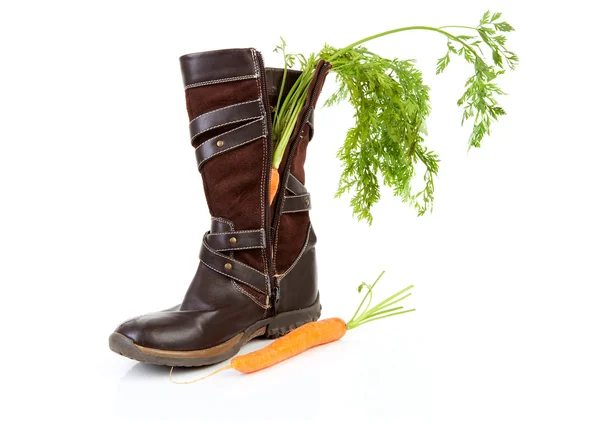 Boot met wortel voor Nederlandse traditionele feest: Sinterklaas — Stockfoto