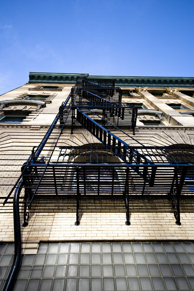 Typical emergency fire escape stairs