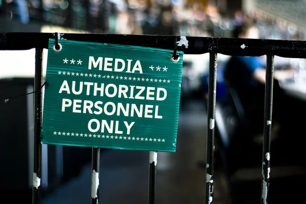 "Media personnel only" — Stock Photo, Image