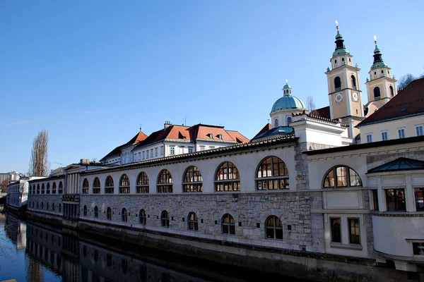 Stare centrum miasta Lublana — Zdjęcie stockowe