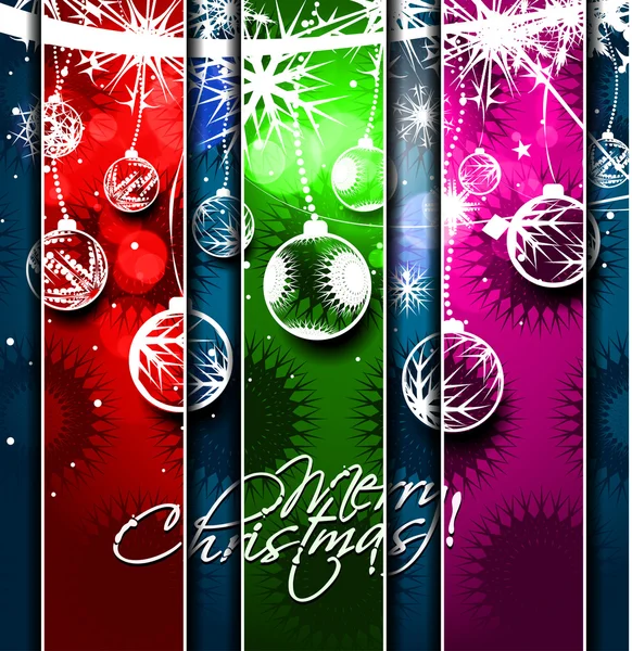 Nieuwjaar en Kerstmis kleurrijk ontwerp — Stockvector