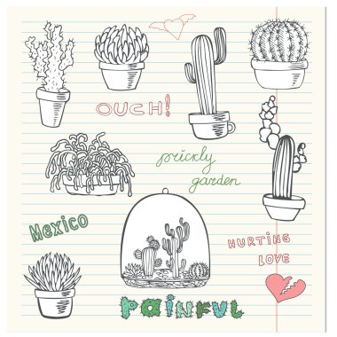 Hurting cactus love. clipart