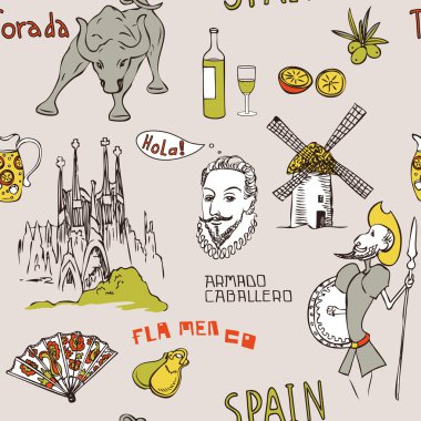 Spain background. Pattern clipart