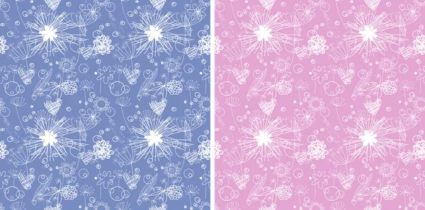 Deux motifs floraux — Image vectorielle