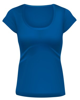 Woman blue t-shirt template clipart