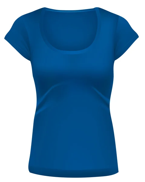 Vrouw blauw t-shirt sjabloon — Stockvector