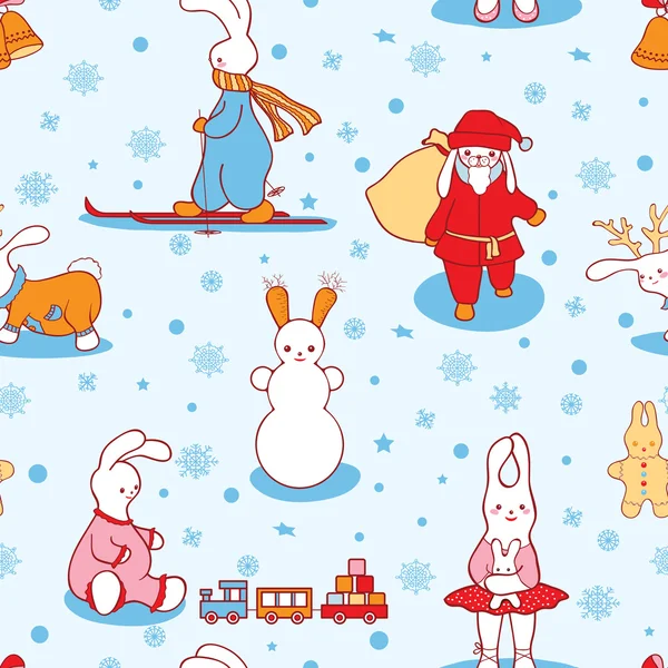 小兔子冬季 — 图库矢量图片