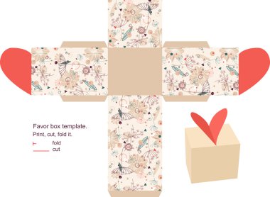 Gift box template clipart