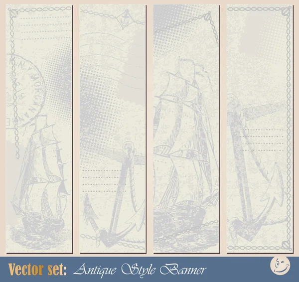 Grunge nautical banner — Stock Vector
