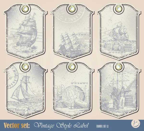 Grunge nautical label — Stock Vector