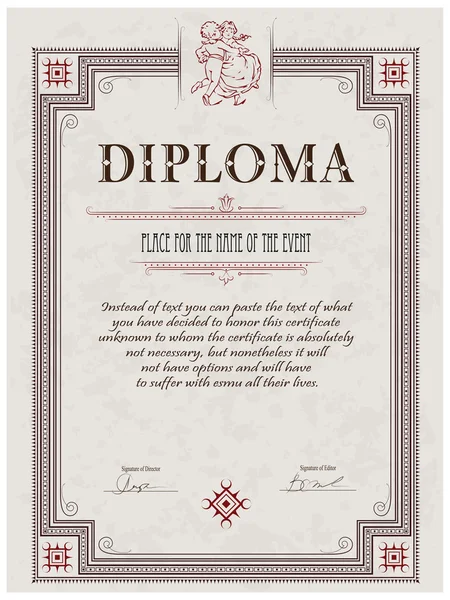 Plantilla de diploma — Archivo Imágenes Vectoriales