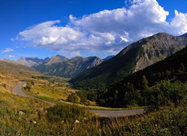 Mountain landscape from Col De Vars, in Mercantour park clipart