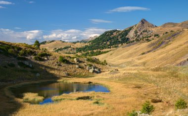 Mountain landscape at Col De Vars, in Mercantour park clipart