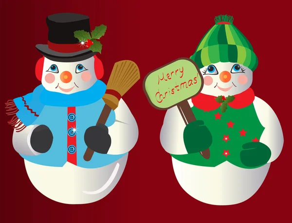 Snowman Christmas Ornaments — Stock Vector