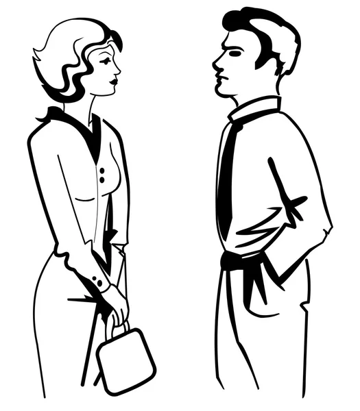 Silhouette uomo e donna stilizzate — Vettoriale Stock