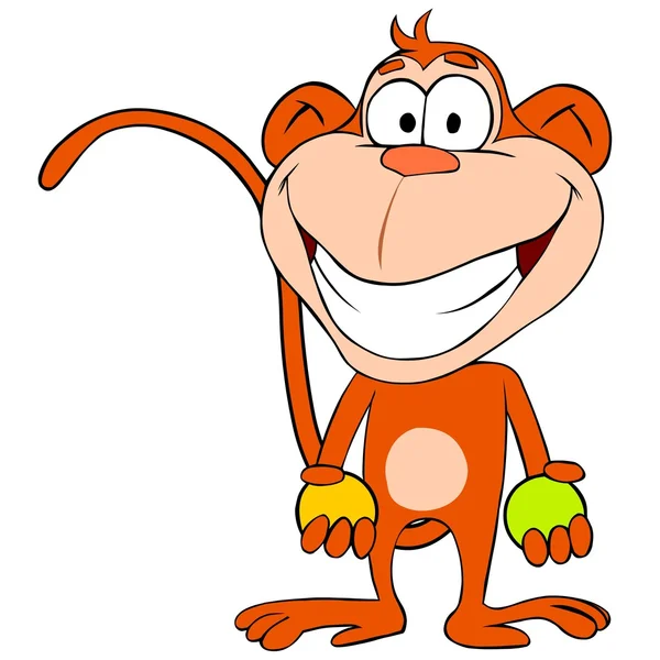 Забавна мавпа з кульками — стоковий вектор