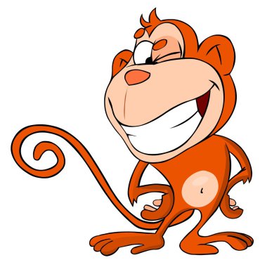 Monkey winks clipart