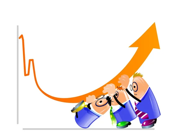Üzletemberek javítja a vállalat növekedési teljesítményének — Stock Fotó