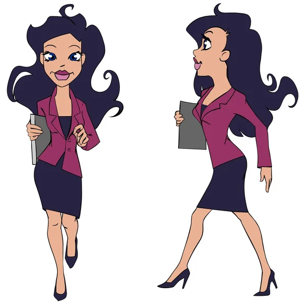 Cartoon business woman — Stock Vector