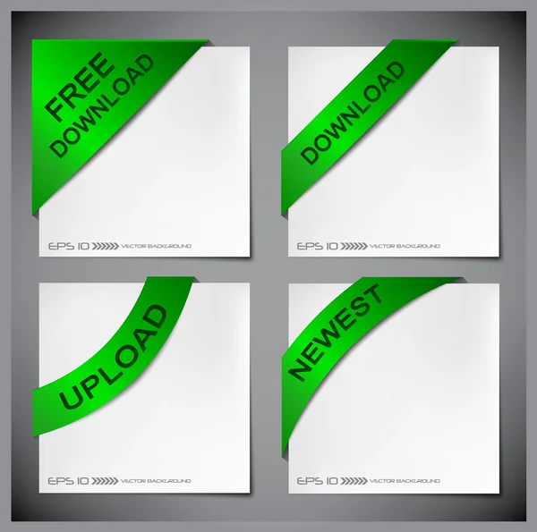Vector groene hoek lint — Stockvector