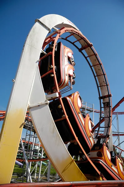 Rollercoaster at funfair — Stock Photo, Image