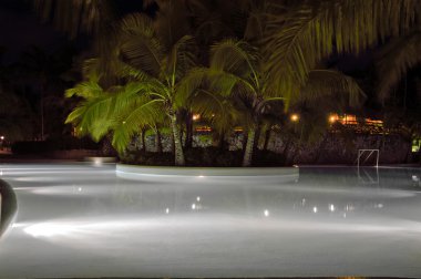 Pool at night clipart